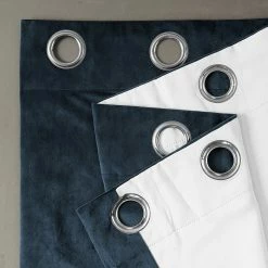 Best Sale ✨ Exclusive Fabrics EFF Midnight Blue Grommet Velvet Blackout Single Curtain (1 Panel) ❤️ -Exclusive Fabrics SHOP EFF Midnight Blue Grommet Velvet Blackout Single Curtain 281 Panel29 4