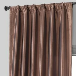 Brand new 🌟 Exclusive Fabrics Ex. Fabrics Faux Silk Taffeta 108-inch Blkout Curtain (1 Panel) Mushroom 🎉 -Exclusive Fabrics SHOP Ex. Fabrics Faux Silk Taffeta 108 inch Blkout Curtain 281 Panel29 4
