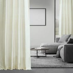 Deals ⌛ Exclusive Fabrics Ex. Fabrics Signature Pearl White Textured Silk Curtain (1 Panel) 😉 -Exclusive Fabrics SHOP Ex. Fabrics Signature Pearl White Textured Silk Curtain 281 Panel29 2