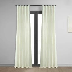 Deals ⌛ Exclusive Fabrics Ex. Fabrics Signature Pearl White Textured Silk Curtain (1 Panel) 😉