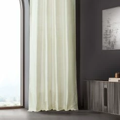 Deals ⌛ Exclusive Fabrics Ex. Fabrics Signature Pearl White Textured Silk Curtain (1 Panel) 😉 -Exclusive Fabrics SHOP Ex. Fabrics Signature Pearl White Textured Silk Curtain 281 Panel29 3