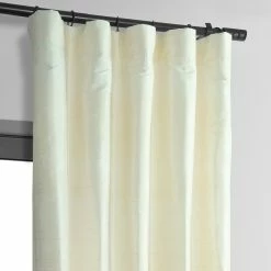 Deals ⌛ Exclusive Fabrics Ex. Fabrics Signature Pearl White Textured Silk Curtain (1 Panel) 😉 -Exclusive Fabrics SHOP Ex. Fabrics Signature Pearl White Textured Silk Curtain 281 Panel29 4