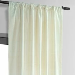 Deals ⌛ Exclusive Fabrics Ex. Fabrics Signature Pearl White Textured Silk Curtain (1 Panel) 😉 -Exclusive Fabrics SHOP Ex. Fabrics Signature Pearl White Textured Silk Curtain 281 Panel29 5