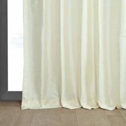 Deals ⌛ Exclusive Fabrics Ex. Fabrics Signature Pearl White Textured Silk Curtain (1 Panel) 😉 -Exclusive Fabrics SHOP Ex. Fabrics Signature Pearl White Textured Silk Curtain 281 Panel29 6