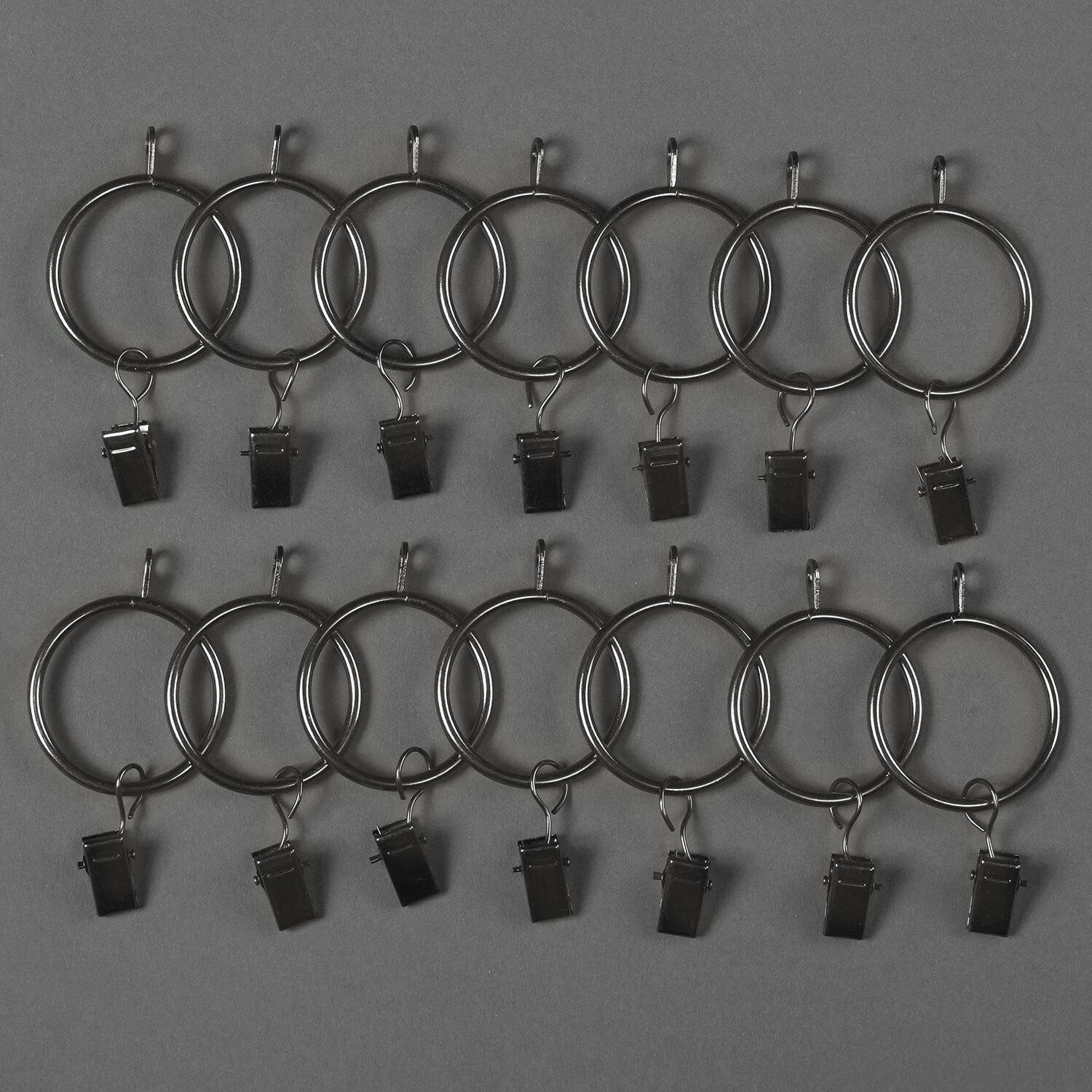 Cheapest 🎉 Exclusive Fabrics Exclusive Fabric Metal Curtain Hanging Ring Set - PKG Of 14, 14PKG Gloss Black 👍 4 Cheapest 🎉 Exclusive Fabrics Exclusive Fabric Metal Curtain Hanging Ring Set - PKG Of 14, 14PKG Gloss Black 👍 - Image 2