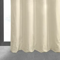 Budget 🎁 Exclusive Fabrics Alabaster Beige Grommet Velvet Blackout Curtain (1 Panel) ✨ -Exclusive Fabrics SHOP Exclusive Fabrics Alabaster Beige Grommet Velvet Blackout Curtain 281 Panel29 5