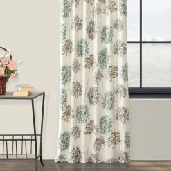 Hot Sale 🥰 Exclusive Fabrics Allium Blue Gray Printed Cotton Curtain (1 Panel) Blue/grey 🤩 -Exclusive Fabrics SHOP Exclusive Fabrics Allium Blue and Grey Printed Cotton Curtain Panel 1a5dd0f6 9ddc 43db aac8 b71c77f04448