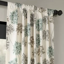 Hot Sale 🥰 Exclusive Fabrics Allium Blue Gray Printed Cotton Curtain (1 Panel) Blue/grey 🤩 -Exclusive Fabrics SHOP Exclusive Fabrics Allium Blue and Grey Printed Cotton Curtain Panel 3d6e7bea 1032 4b39 a984 423e1b74ea18
