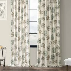 Hot Sale 🥰 Exclusive Fabrics Allium Blue Gray Printed Cotton Curtain (1 Panel) Blue/grey 🤩 -Exclusive Fabrics SHOP Exclusive Fabrics Allium Blue and Grey Printed Cotton Curtain Panel 7d1db88b 9264 4a04 b77a bf9d22b1a47d