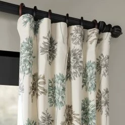 Hot Sale 🥰 Exclusive Fabrics Allium Blue Gray Printed Cotton Curtain (1 Panel) Blue/grey 🤩 -Exclusive Fabrics SHOP Exclusive Fabrics Allium Blue and Grey Printed Cotton Curtain Panel ab8939a0 a143 419f b210 8388fb98595b