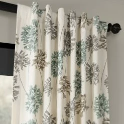 Hot Sale 🥰 Exclusive Fabrics Allium Blue Gray Printed Cotton Curtain (1 Panel) Blue/grey 🤩 -Exclusive Fabrics SHOP Exclusive Fabrics Allium Blue and Grey Printed Cotton Curtain Panel dbfe8671 35ae 4cfb a859 204f9b238c40