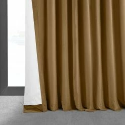Best Sale ✨ Exclusive Fabrics Amber Gold Velvet Blkt Extra Wide Curtain Panel (1 Panel) 🔥 -Exclusive Fabrics SHOP Exclusive Fabrics Amber Gold Velvet Blkt Extra Wide Curtain Panel 281 Panel29 6