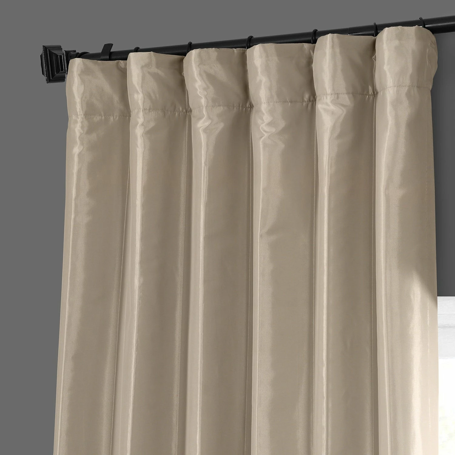 Coupon ๐ Exclusive Fabrics Antique Beige Faux Silk Taffeta Curtain (1 Panel) โญ 5 Coupon ๐ Exclusive Fabrics Antique Beige Faux Silk Taffeta Curtain (1 Panel) โญ - Image 3