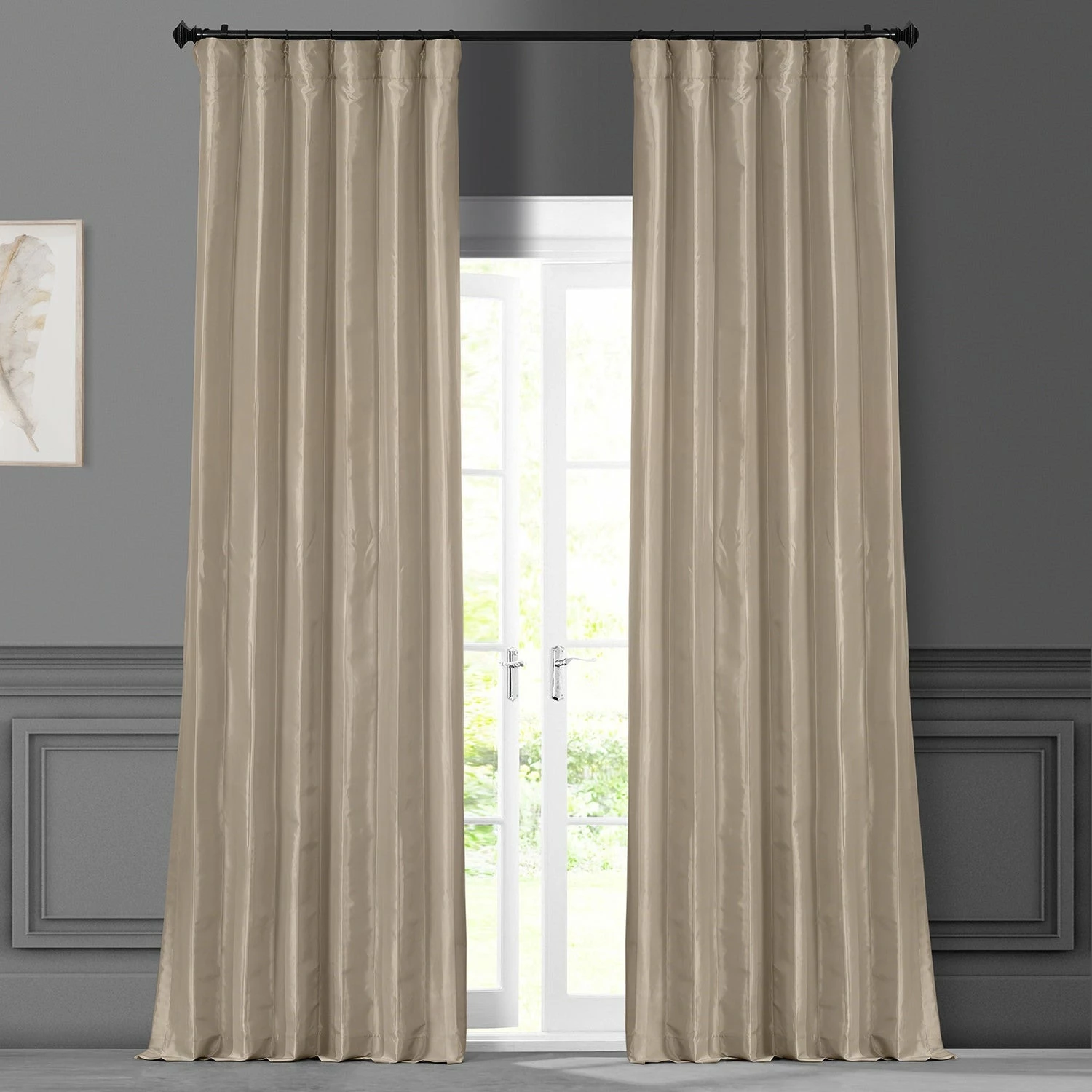 Coupon ๐ Exclusive Fabrics Antique Beige Faux Silk Taffeta Curtain (1 Panel) โญ 3 Coupon ๐ Exclusive Fabrics Antique Beige Faux Silk Taffeta Curtain (1 Panel) โญ