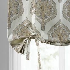 Deals ✨ Exclusive Fabrics Arabesque Printed Cotton Tie-Up Window Shade - 46 X 63 Arabesque Blue 🎉 -Exclusive Fabrics SHOP Exclusive Fabrics Arabesque Printed Cotton Tie Up Window Shade 10