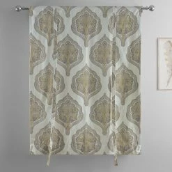 Deals ✨ Exclusive Fabrics Arabesque Printed Cotton Tie-Up Window Shade - 46 X 63 Arabesque Blue 🎉 -Exclusive Fabrics SHOP Exclusive Fabrics Arabesque Printed Cotton Tie Up Window Shade 12