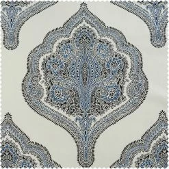 Deals ✨ Exclusive Fabrics Arabesque Printed Cotton Tie-Up Window Shade - 46 X 63 Arabesque Blue 🎉 -Exclusive Fabrics SHOP Exclusive Fabrics Arabesque Printed Cotton Tie Up Window Shade 7