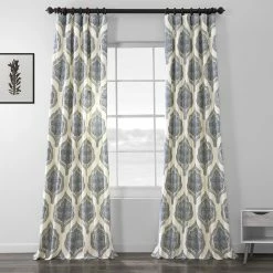 Flash Sale ✔️ Exclusive Fabrics Arabesque Printed Cotton Twill Curtain (1 Panel) Arabesque Blue 💯 -Exclusive Fabrics SHOP Exclusive Fabrics Arabesque Printed Cotton Twill Curtain 5ed751df e7d2 4fda 9ec0 3e4ddd361f3e