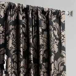 Best Sale 🤩 Exclusive Fabrics Astoria Black/Pewter Faux Silk Jacquard Curtain (1 Panel) ✨ -Exclusive Fabrics SHOP Exclusive Fabrics Astoria Black Pewter Faux Silk Jacquard Curtain Panel 9d06eeb5 a12e 42a5 a0de d6b10628ab18