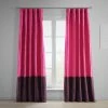 Best Pirce 🛒 Exclusive Fabrics Banded Faux Silk Taffeta & Plush Velvet Curtain (1 Panel) Fuchsia Rose & Winter Plum 🔥 -Exclusive Fabrics SHOP Exclusive Fabrics Banded Faux Silk Taffeta 26 Plush Velvet Curtain 281 Panel29