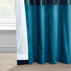 Best Pirce 🛒 Exclusive Fabrics Banded Faux Silk Taffeta & Plush Velvet Curtain (1 Panel) Fuchsia Rose & Winter Plum 🔥 -Exclusive Fabrics SHOP Exclusive Fabrics Banded Faux Silk Taffeta 26 Plush Velvet Curtain 281 Panel29 7