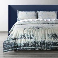 Exclusive Fabrics SHOP 27 Outlet โ๏ธ Exclusive Fabrics Bazaar Indigo Cotton Percale Printed Reversible Duvet Cover Set ๐ฏ