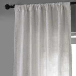 Buy 🎉 Exclusive Fabrics Belgian Heavy Faux Linen Curtain (1 Panel) Dark Metal 🛒 -Exclusive Fabrics SHOP Exclusive Fabrics Belgian Heavy Faux Linen Curtain 4