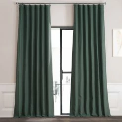 Cheap 🥰 Exclusive Fabrics Bellino Blackout Room Darkening Curtain (1 Panel) Pine Forest Green 🎉 -Exclusive Fabrics SHOP Exclusive Fabrics Bellino Blackout Curtain 1