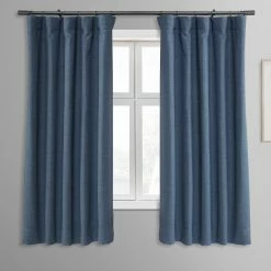 Hot Sale ⭐ Exclusive Fabrics Bellino Blackout Curtain (1 Panel) - 50 X 63 Gulf Blue 🛒 -Exclusive Fabrics SHOP Exclusive Fabrics Bellino Blackout Curtain 281 Panel29 3