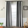 Buy 🔔 Exclusive Fabrics Black & Fog White Stripe Room Darkening Curtain Panel Pair (2 Panels) Awning Black & Fog White 🎁