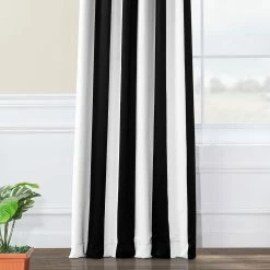Buy 🔔 Exclusive Fabrics Black & Fog White Stripe Room Darkening Curtain Panel Pair (2 Panels) Awning Black & Fog White 🎁 -Exclusive Fabrics SHOP Exclusive Fabrics Black and White Vertical Striped Blackout Curtain Panel Set e31e41a8 69c0 426a 8775 b2a53f4cb805