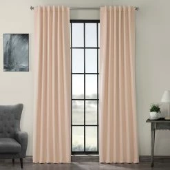Best deal 🧨 Exclusive Fabrics Blackout Room Darkening Curtain Panel Pair (2 Panels) Fresco Blush ❤️ -Exclusive Fabrics SHOP Exclusive Fabrics Blackout Curtain Panel Pair 1