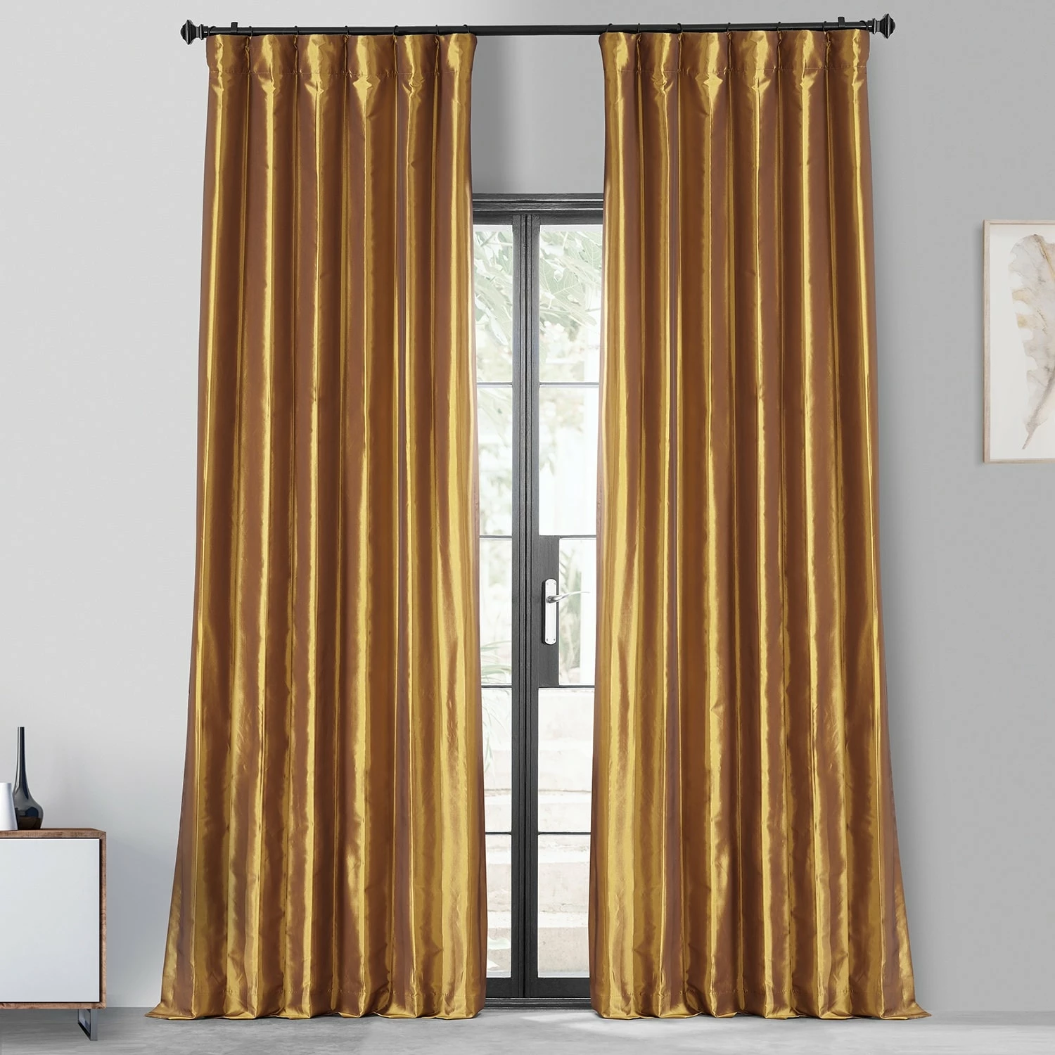 Buy 🌟 Exclusive Fabrics Ex. Fabrics Blackout Faux Silk Taffeta Curtain (1 Panel) Golden Spice 👏 9 Buy 🌟 Exclusive Fabrics Ex. Fabrics Blackout Faux Silk Taffeta Curtain (1 Panel) Golden Spice 👏 - Image 7