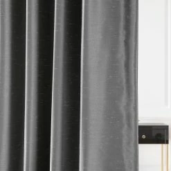 Wholesale 😀 Exclusive Fabrics Solid Faux Dupioni Pleated Blackout Curtain Panel Storm Grey ✔️ -Exclusive Fabrics SHOP Exclusive Fabrics Blackout solid Faux Dupioni Pleated Curtain Panel 281 Panel29 10