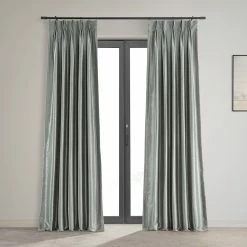 Wholesale 😀 Exclusive Fabrics Solid Faux Dupioni Pleated Blackout Curtain Panel Storm Grey ✔️ -Exclusive Fabrics SHOP Exclusive Fabrics Blackout solid Faux Dupioni Pleated Curtain Panel 281 Panel29 2
