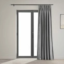 Wholesale 😀 Exclusive Fabrics Solid Faux Dupioni Pleated Blackout Curtain Panel Storm Grey ✔️ -Exclusive Fabrics SHOP Exclusive Fabrics Blackout solid Faux Dupioni Pleated Curtain Panel 281 Panel29 5