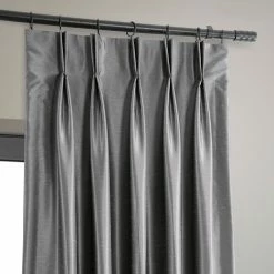 Wholesale 😀 Exclusive Fabrics Solid Faux Dupioni Pleated Blackout Curtain Panel Storm Grey ✔️ -Exclusive Fabrics SHOP Exclusive Fabrics Blackout solid Faux Dupioni Pleated Curtain Panel 281 Panel29 7