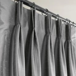 Wholesale 😀 Exclusive Fabrics Solid Faux Dupioni Pleated Blackout Curtain Panel Storm Grey ✔️ -Exclusive Fabrics SHOP Exclusive Fabrics Blackout solid Faux Dupioni Pleated Curtain Panel 281 Panel29 8
