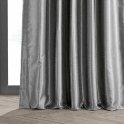 Wholesale 😀 Exclusive Fabrics Solid Faux Dupioni Pleated Blackout Curtain Panel Storm Grey ✔️ -Exclusive Fabrics SHOP Exclusive Fabrics Blackout solid Faux Dupioni Pleated Curtain Panel 281 Panel29 9