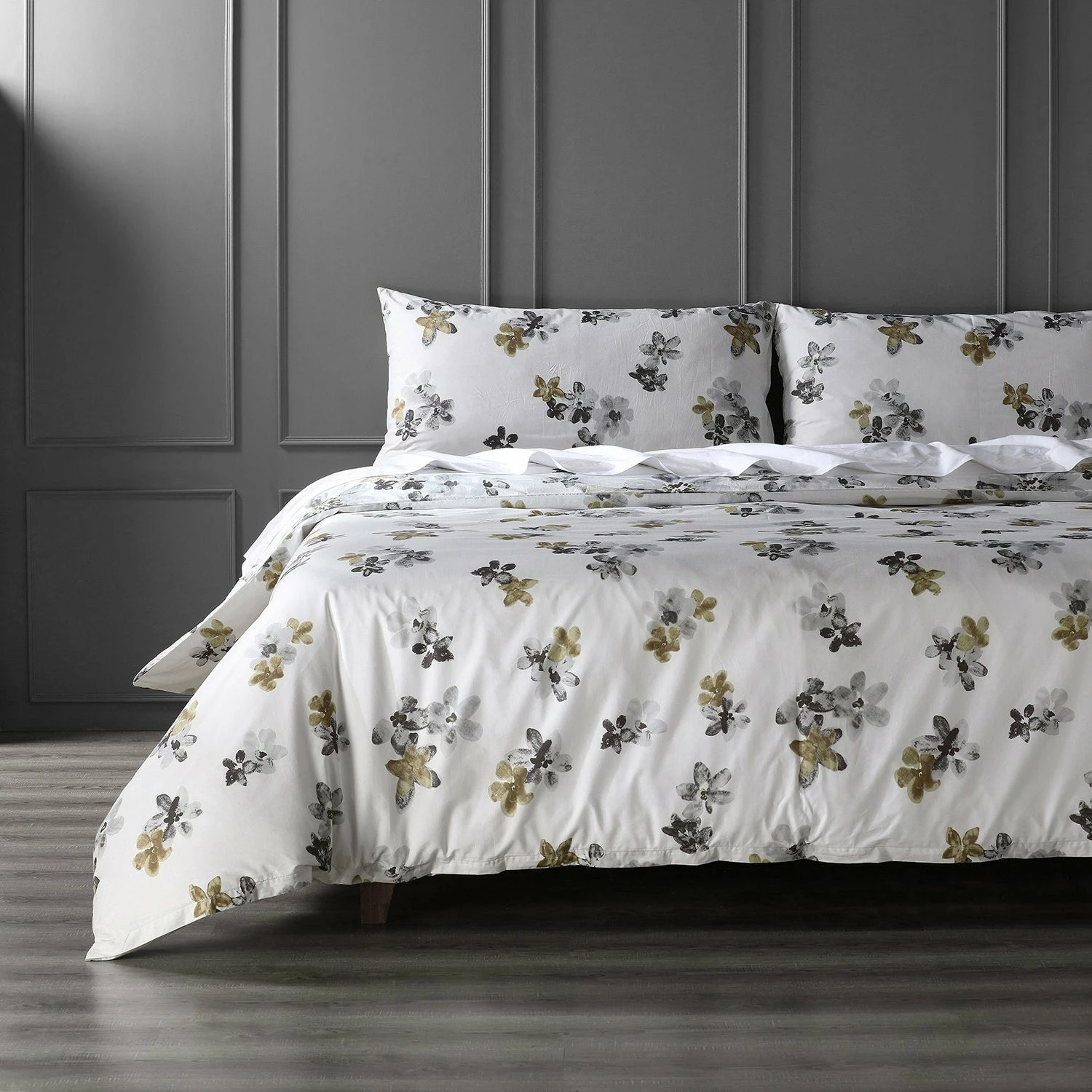 Discount 🎁 Exclusive Fabrics Blossom Neutral Cotton Percale Printed Reversible Duvet Cover Set 🔔 4 Discount 🎁 Exclusive Fabrics Blossom Neutral Cotton Percale Printed Reversible Duvet Cover Set 🔔 - Image 2