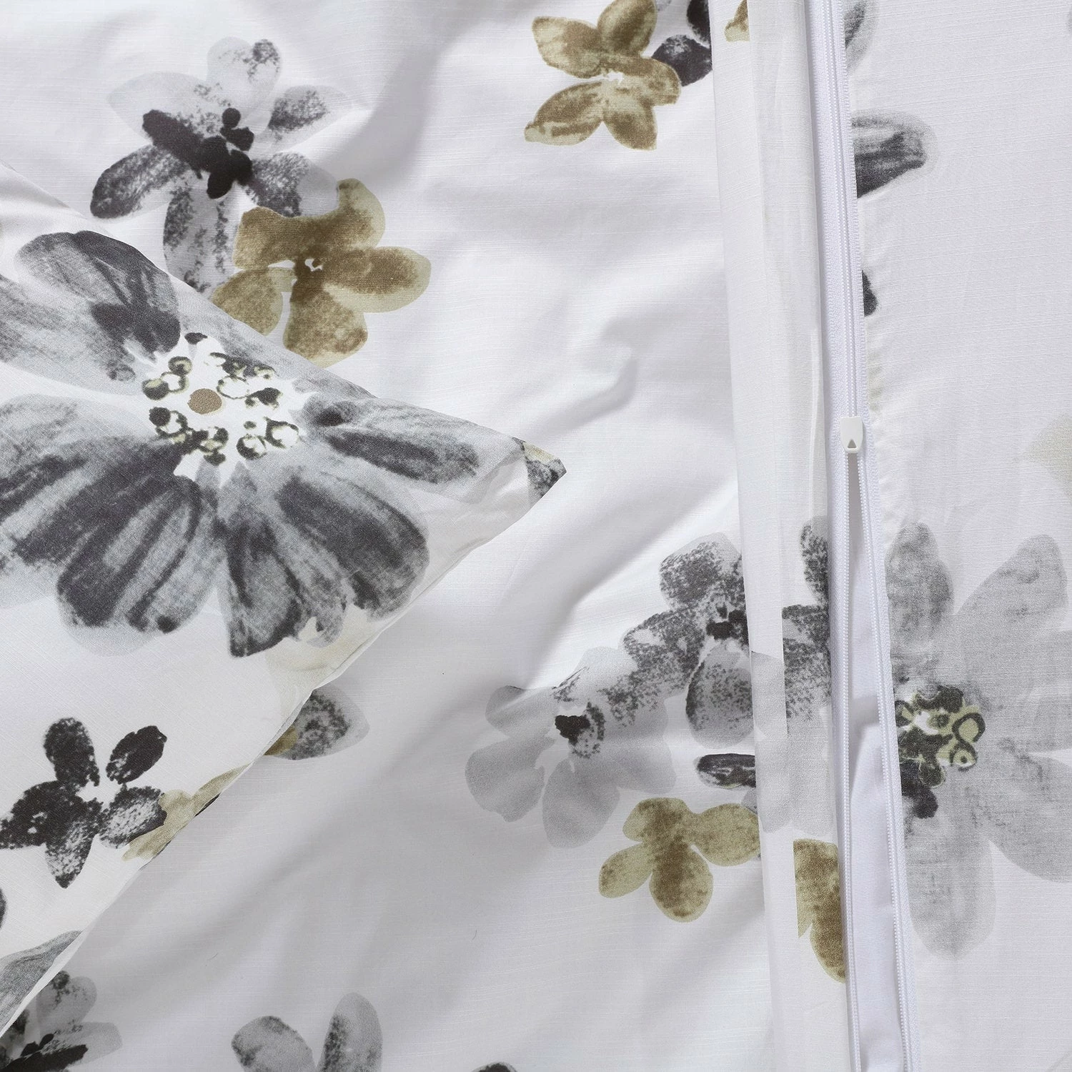 Discount 🎁 Exclusive Fabrics Blossom Neutral Cotton Percale Printed Reversible Duvet Cover Set 🔔 7 Discount 🎁 Exclusive Fabrics Blossom Neutral Cotton Percale Printed Reversible Duvet Cover Set 🔔 - Image 5