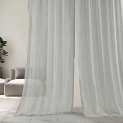 Best Sale ⭐ Exclusive Fabrics Bordeaux Striped Faux Linen Sheer Curtain (1 Panel) 😍 -Exclusive Fabrics SHOP Exclusive Fabrics Bordeaux Striped Faux Linen Sheer Curtain 281 Panel29 2