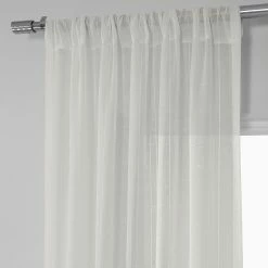 Best Sale ⭐ Exclusive Fabrics Bordeaux Striped Faux Linen Sheer Curtain (1 Panel) 😍 -Exclusive Fabrics SHOP Exclusive Fabrics Bordeaux Striped Faux Linen Sheer Curtain 281 Panel29 4