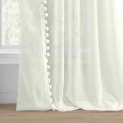 Deals ⭐ Exclusive Fabrics Borla Patterned Faux Linen Sheer Curtain (1 Panel) Borla Off-white ⌛ -Exclusive Fabrics SHOP Exclusive Fabrics Borla Patterned Faux Linen Sheer Curtain 281 Panel29 8