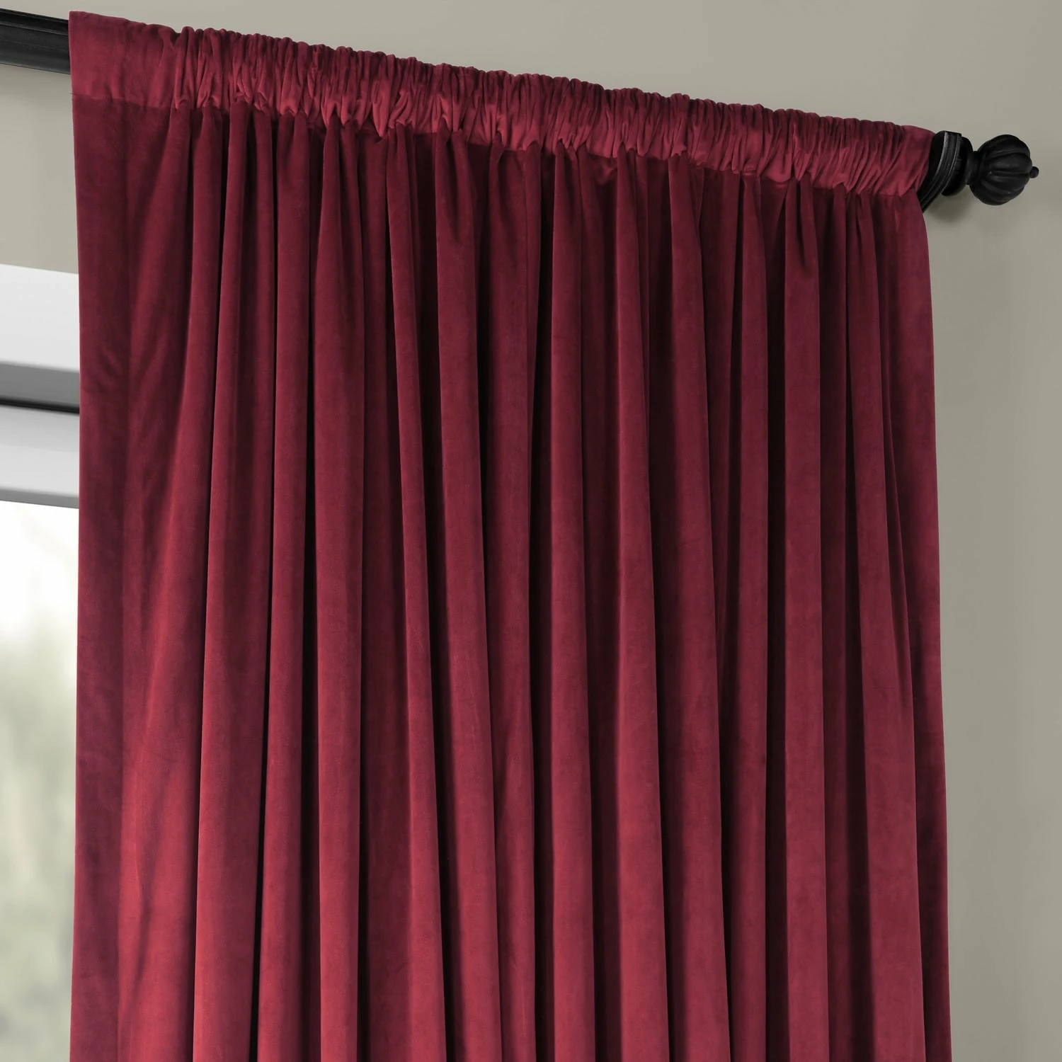 Brand new 😀 Exclusive Fabrics Burgundy Velvet Blackout Extra Wide Curtain (1 Panel) 👏 6 Brand new 😀 Exclusive Fabrics Burgundy Velvet Blackout Extra Wide Curtain (1 Panel) 👏 - Image 4