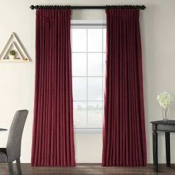 Brand new 😀 Exclusive Fabrics Burgundy Velvet Blackout Extra Wide Curtain (1 Panel) 👏