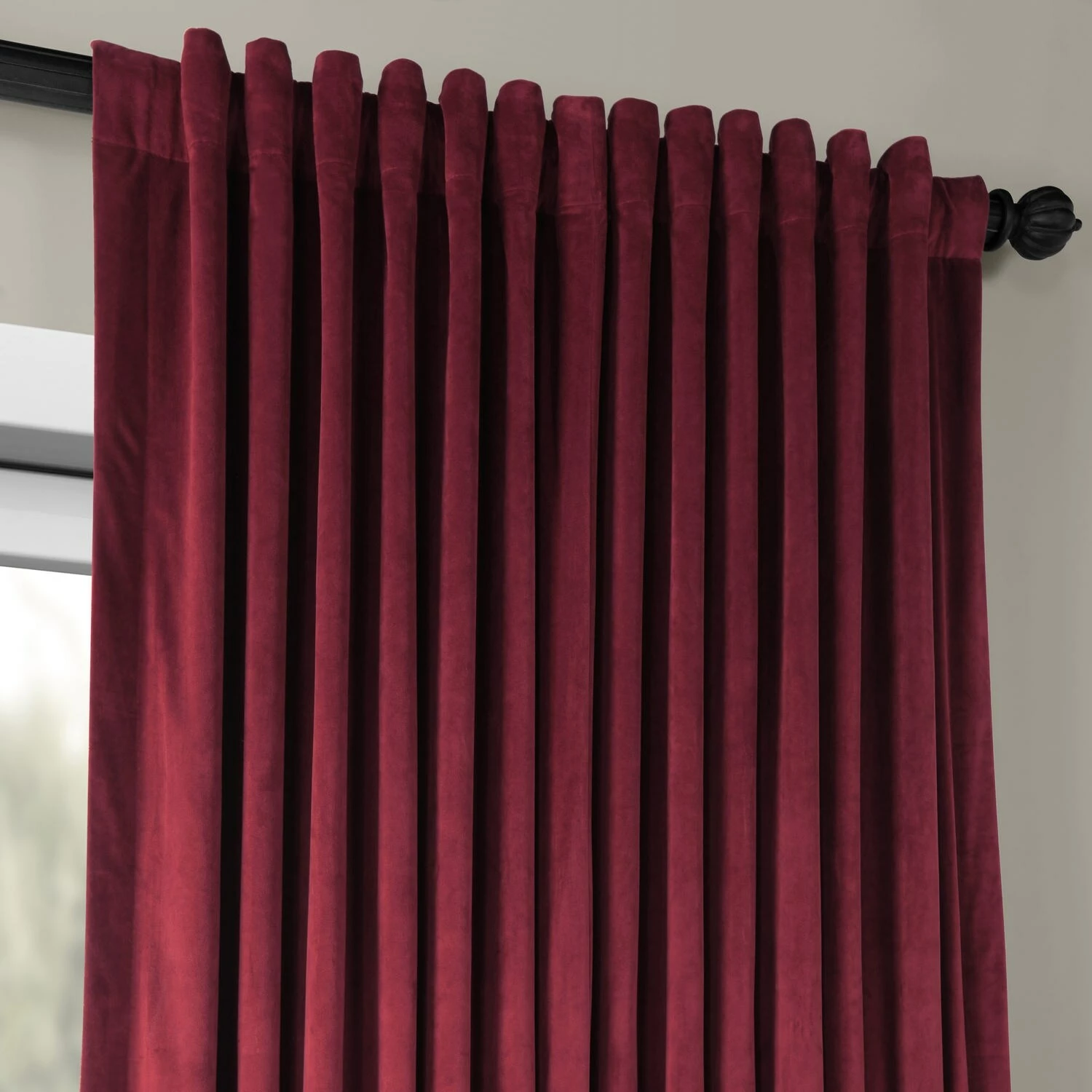 Brand new 😀 Exclusive Fabrics Burgundy Velvet Blackout Extra Wide Curtain (1 Panel) 👏 7 Brand new 😀 Exclusive Fabrics Burgundy Velvet Blackout Extra Wide Curtain (1 Panel) 👏 - Image 5