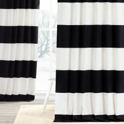 Cheap 😀 Exclusive Fabrics Cabana Cotton Horizontal Stripe 108-inch Curtain (1 Panel) Onyx Black & Offwhite 🎉 -Exclusive Fabrics SHOP Exclusive Fabrics Cabana Cotton Horizontal Stripe 108 inch Curtain Panel 2650ed9b f5a2 470e b100 19a57023ce4c