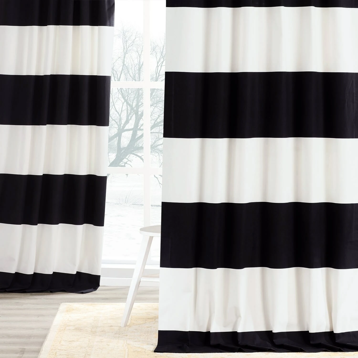 Best Pirce ๐คฉ Exclusive Fabrics Cabana Cotton Horizontal Stripe 84-inch Curtain (1 Panel) Dusk Blue & Offwhite ๐ 7 Best Pirce ๐คฉ Exclusive Fabrics Cabana Cotton Horizontal Stripe 84-inch Curtain (1 Panel) Dusk Blue & Offwhite ๐ - Image 5