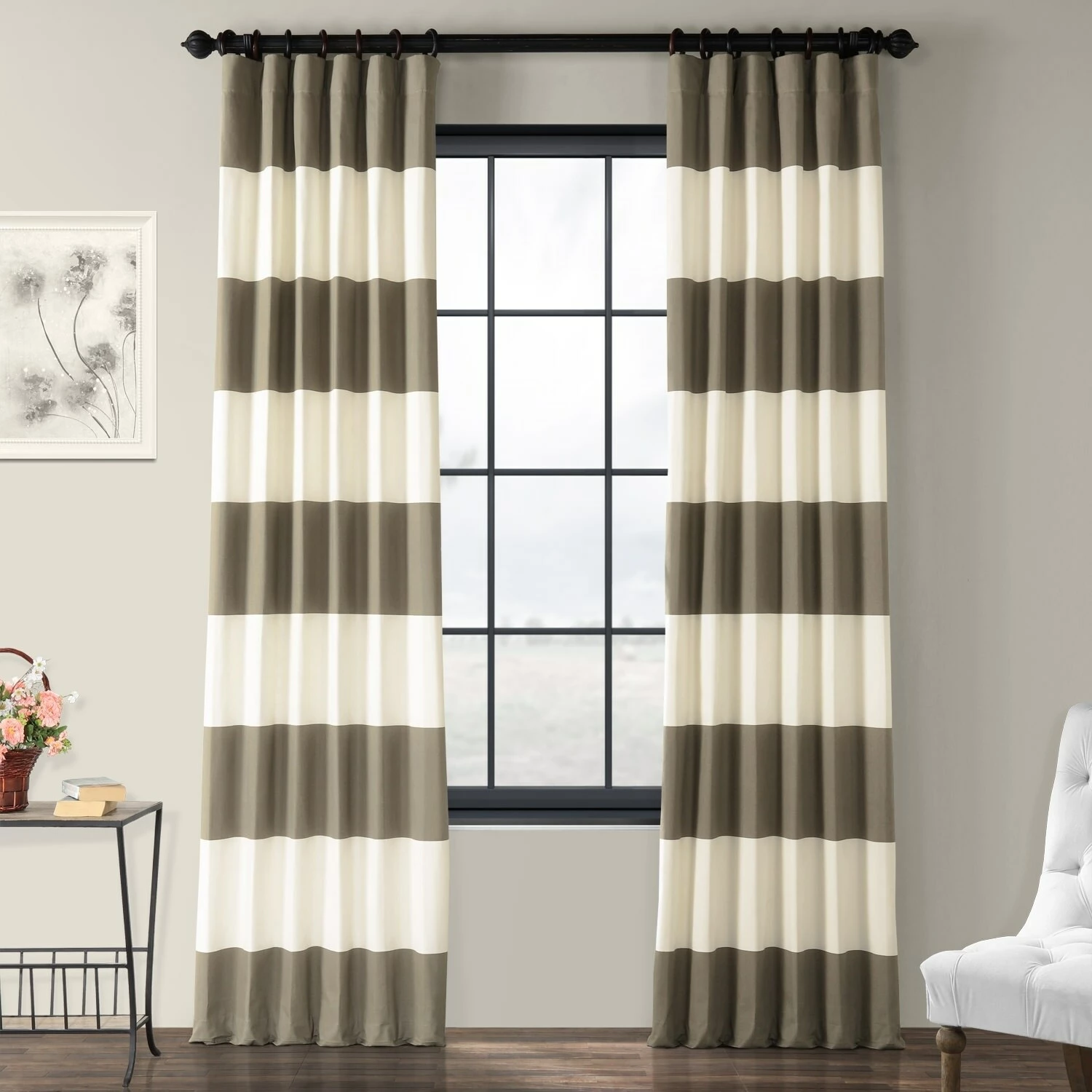Best Pirce ๐คฉ Exclusive Fabrics Cabana Cotton Horizontal Stripe 84-inch Curtain (1 Panel) Dusk Blue & Offwhite ๐ 11 Best Pirce ๐คฉ Exclusive Fabrics Cabana Cotton Horizontal Stripe 84-inch Curtain (1 Panel) Dusk Blue & Offwhite ๐ - Image 9
